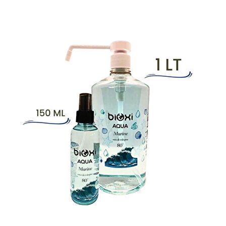 Bioxi® Aqua Marine 80° Kolonya 1 LT Sprey Başlıklı + 150 ML