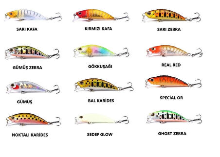 5 gr, 5 cm Zıpır Maket Yapay Balık - Balık Yemi - Gümüş Zebra