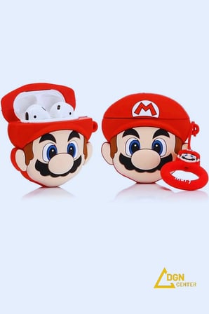 Apple AirPods 1. ve 2. Nesil Uyumlu Süper Mario Figürlü Koruyucu Kılıf