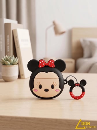 AirPods 1 ve 2. Nesil Uyumlu Minnie Mouse Tasarımlı Silikon Kılıf