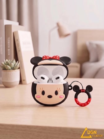 AirPods 1 ve 2. Nesil Uyumlu Minnie Mouse Tasarımlı Silikon Kılıf