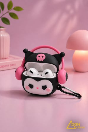 Apple AirPods 4.Nesil Uyumlu Kuromi Figürlü Silikon Kılıf