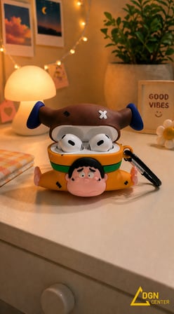 Apple AirPods 4. Nesil Uyumlu Shin Chan Figürlü Silikon Kılıf