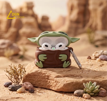 AirPods 4. Nesil Uyumlu Baby Yoda (Grogu) Tasarımlı Silikon Kılıf