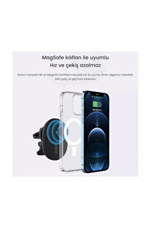 Araç Şarj Cihazı Hızlı Şarj Özellikli Kablosuz Araç Şarj Cihazı Telefon Tutucu 15W Magnetic