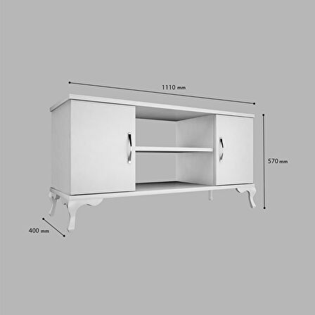 Modilayn Tv Sehpası İki Kapaklı Tv Ünitesi Lcd Sehpası