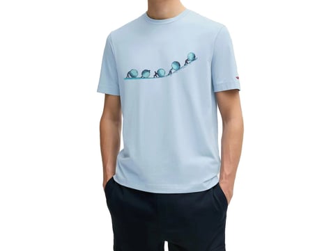Tarrzz Sisifos Tasarım Tişört Sanatsal Baskılı Tişört %100 Pamuklu Açık Mavi Bisiklet Yaka Kısa Kollu Tasarım Tshirt