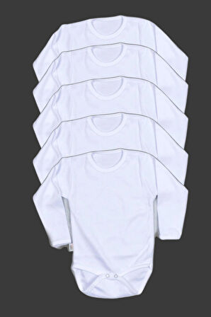  %100 Pamuk Organi̇k Uzun Kollu Bebek Zibin 5'li̇ Paket