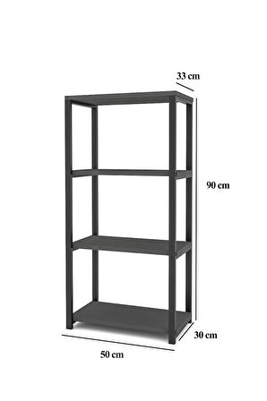 Arfadan Serisi Ceviz Renk Dekoratif Mutfak Rafı Siyah Metal Raf Mikrodalga Fırın Rafı Murtfak Dolabı