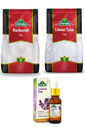 Arifoğlu 3 Lü Set Karbonat - Limon Tuzu Parça - Lavanta Yağı