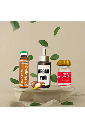 Argan Yağı Destekli Saç Bakım Seti Collegen Keratin ve XXXL Serum
