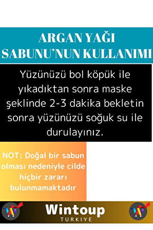 Özel Üretim Doğal Bitkisel Cilt Bakımında Etkili Tüm Ciltler İçin Uygun Argan Yağı Sabunu 3'lü