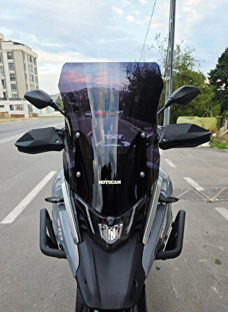 MOTOCAM Arora GS 525 Siperlik Ön Cam 2022-2025 Model 51cm Siyah Renkli 4mm