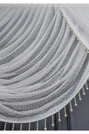 Kruvaze Yanki Model Arı Peteği Böğürtlen Boncuklu Mekanizmalı 1e3kat Pile Tül Perde