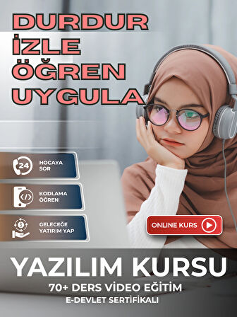 Sertifikalı Online KODLAMA Yazılım Eğitimi PROGRAMLAMA Kursu