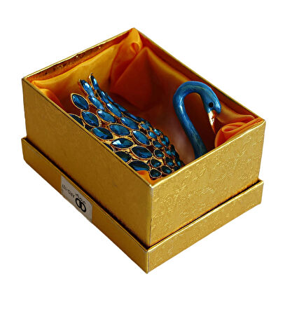 Kristal Taşlı Kuğu Biblo – Metal Dekoratif Figür, Hediyelik, Mavi | Pembe | Beyaz Renk Seçenekleri