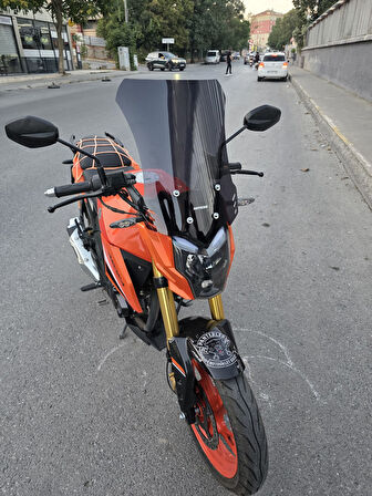 MOTOCAM Arora ARS 200 Siperlik Ön Cam 2022-2025 Model 46cm Siyah Renkli 4mm