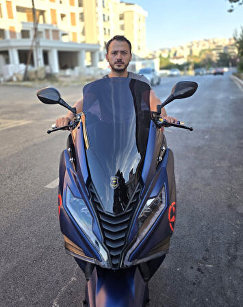 MOTOCAM Arora GT 125 250 Siperlik Ön Cam 2023-2025 Model 65cm Siyah Renkli 4mm ORİJİNAL BOYLU