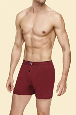 Erkek Lacivert Penye Düğmeli Boxer 6'lı Paket