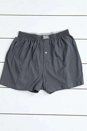 Erkek Lacivert Penye Düğmeli Boxer 6'lı Paket