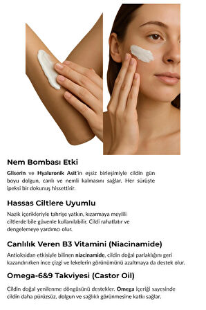 Su Bazlı Nemlendirici Cilt,Yüz Kremi / Cilt Tonu Aydınlatıcı Eşitleyici / Tüm Cilt Tipleri