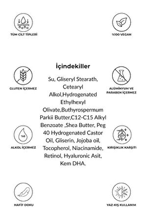 Yaşlanma ve Kırışıklık Karşıtı Bakım Kremi / Gece Kremi / Tüm Cilt Tipleri / Anti-aging
