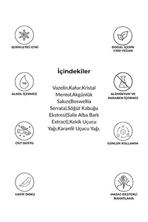 Bitkisel Masaj Kremi/Akgünlük Sakızı, Söğüt Kabuğu, Kafur, Mentol, Kas ve Eklem Rahatlatıcı Kremi