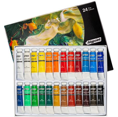 Bigpoint Acrylic Colour Set - Artists's Akrilik Boya Seti 12ml Tüp x 24 Renk