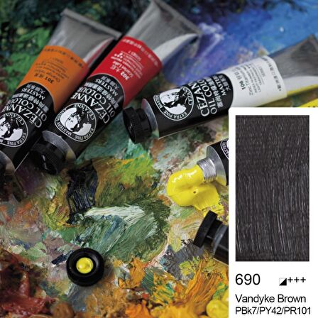 Cezanne Extra Fine Masters' Yağlı Boya 45ml (Oil Colour) Vandyke Brown 690