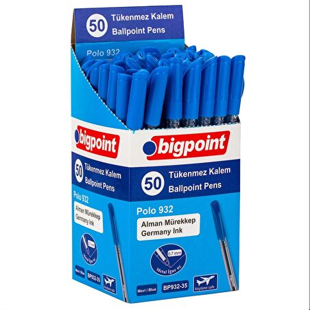 Bigpoint Tükenmez Kalem Polo 0.7mm 50'li Set Mavi