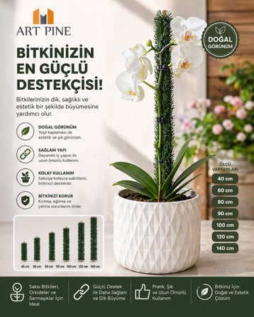 Bitki Destek Çubuğu Premium Kalite Solmaz Dökülmez 140cm