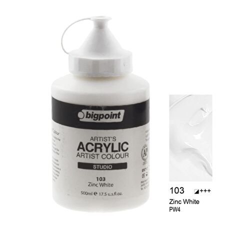 Bigpoint Artist's Studio Akrilik Boya Heavy Body 500ml Zinc White 103