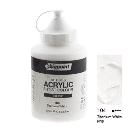 Bigpoint Artist's Studio Akrilik Boya Heavy Body 500ml Titanium White 104