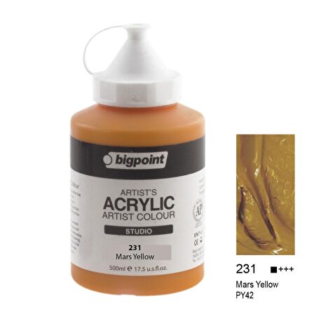 Bigpoint Artist's Studio Akrilik Boya Heavy Body 500ml Mars Yellow 231