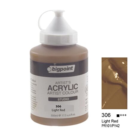 Bigpoint Artist's Studio Akrilik Boya Heavy Body 500ml Light Red 306