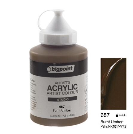 Bigpoint Artist's Studio Akrilik Boya Heavy Body 500ml Burnt Umber 687