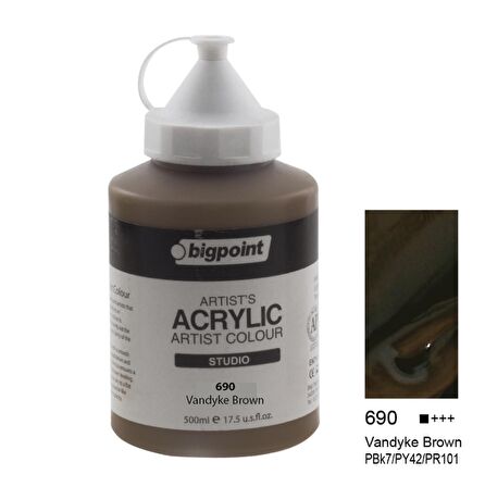 Bigpoint Artist's Studio Akrilik Boya Heavy Body 500ml Vandayke Brown 690 