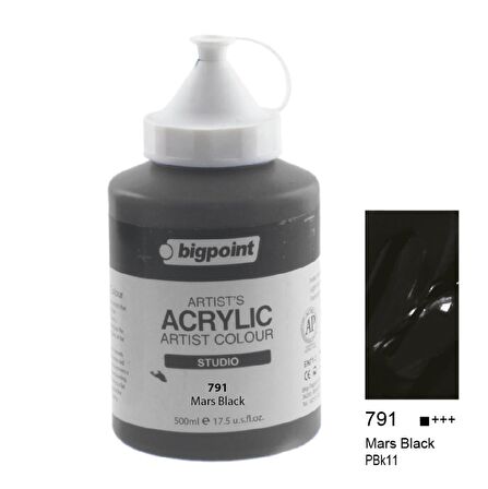 Bigpoint Artist's Studio Akrilik Boya Heavy Body 500ml Mars Black 791