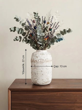 El Yapımı Dekoratif Büyük Beton Vazo - Modern Tasarım Salon ve Konsol Aksesuarı Objesi