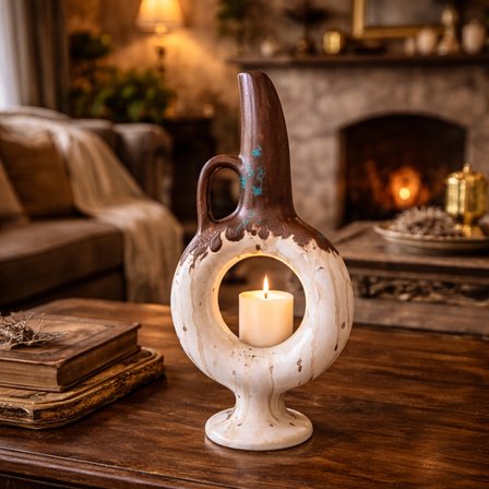 Dekoratif Seramik Vazo El Boyaması Modern Retro Tasarım Salon Masa Dekoru Ev Ofis Aksesuarı 31 cm