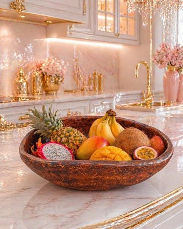 El Yapımı Dekoratif Meyve Kasesi 41x25 cm – Kırılmaz Şık Sunum Kasesi, Kuruyemiş & Ekmek Servis Tabağı