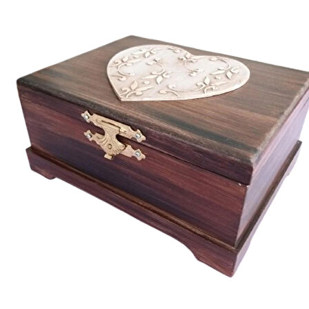 El Yapımı Eskitme Desenli Ahşap Bölmeli Kutu