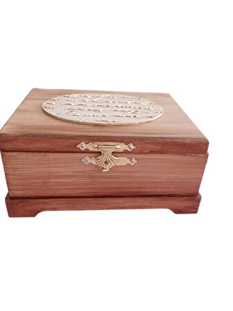 El Yapımı Eskitme Desenli Ahşap Bölmeli Kutu