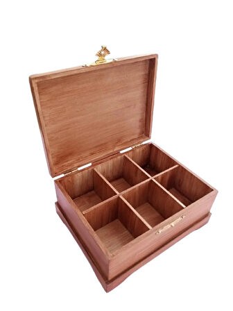 El Yapımı Eskitme Desenli Ahşap Bölmeli Kutu