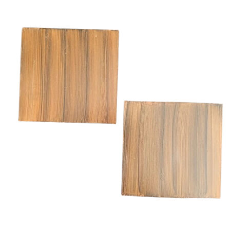 El Yapımı Eskitme Ahşap 2'li Bardak Altlığı Seti