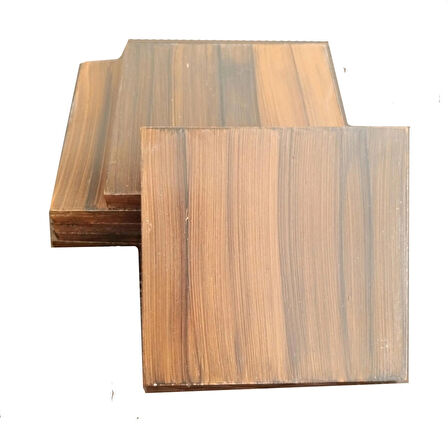 El Yapımı Eskitme Ahşap 6'lı Bardak Altlığı Seti (8x8 cm)