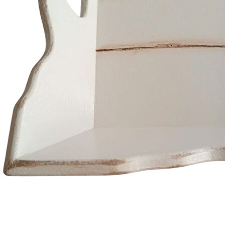 El Boyaması Dalgalı Model Beyaz Ahşap Servis Tepsisi