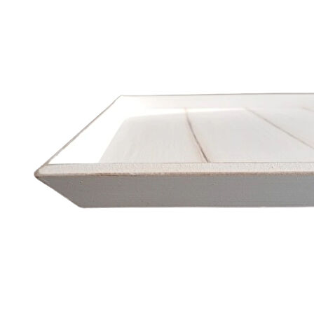 El Boyaması Eskitme Beyaz Kare Ahşap Sunum Tepsisi