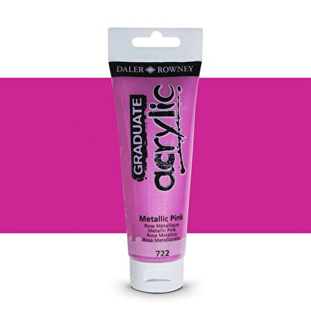 Daler Rowney Graduate Akrilik Boya 120ml 722 Metallic Pink