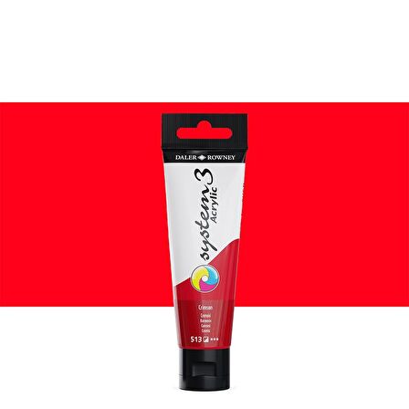 Daler Rowney System 3 Akrilik Boya 150ml 513 Crimson